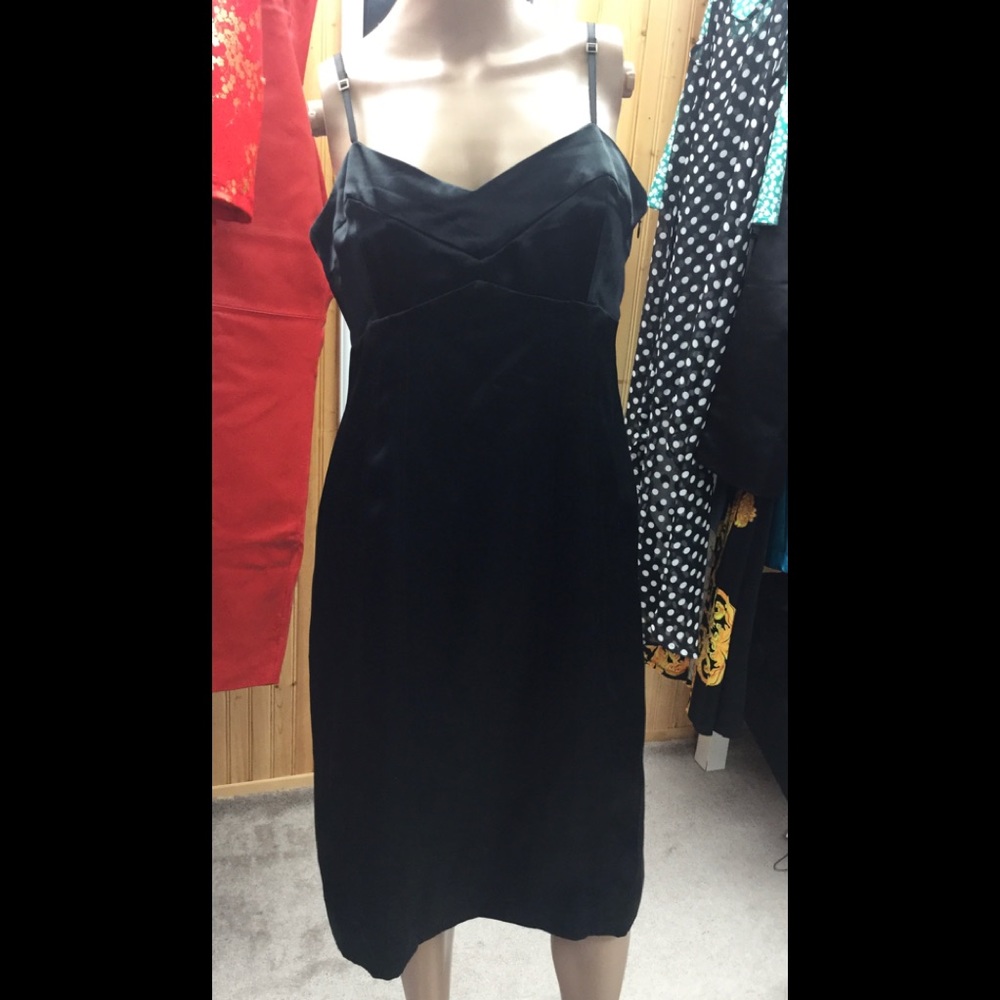 Banana Republic black satin dress 8